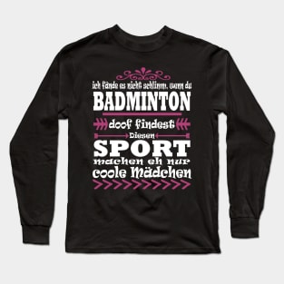 Badminton Sport Schläger Doppel Mädchen Geschenk Long Sleeve T-Shirt